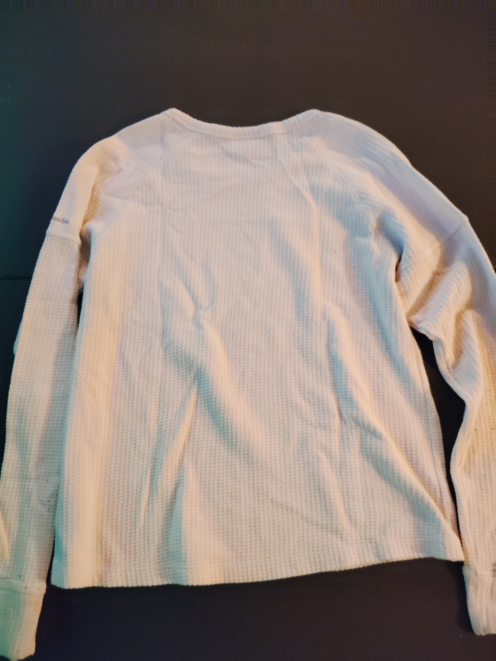 Columbia Long Sleeve Ribbed Crew Neck Shirt - White - Picture 4 of 4